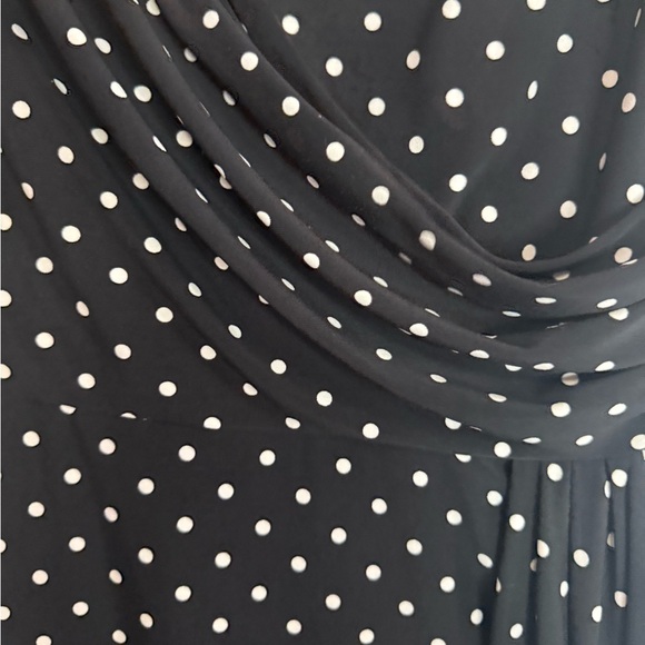 Ralph Lauren Elegant Black Polka Dot Faux Wrap Style Dress in size 14 - Picture 2 of 11